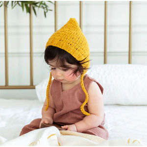 Blueberry Hill NB 0-3 mo - Cotton Knit Golden Mustard Bonnet